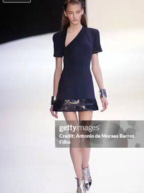 Barbara Bui Paris Dark Navy Structured Runway Mini Dress 36 S/XS